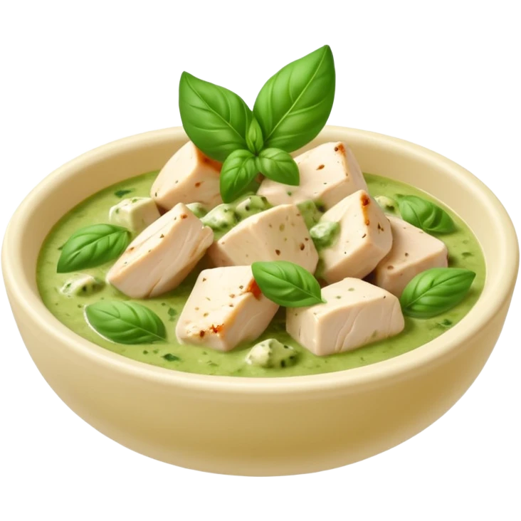 Pesto soslu tavuklu makarna emoji