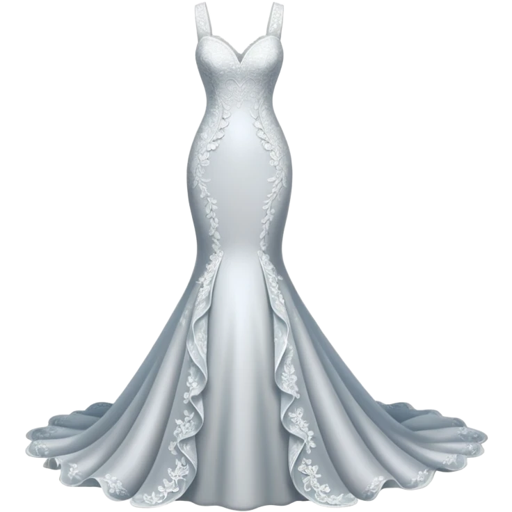 Hyper Realistic ornate Wedding dress displays fish tail with lace emoji