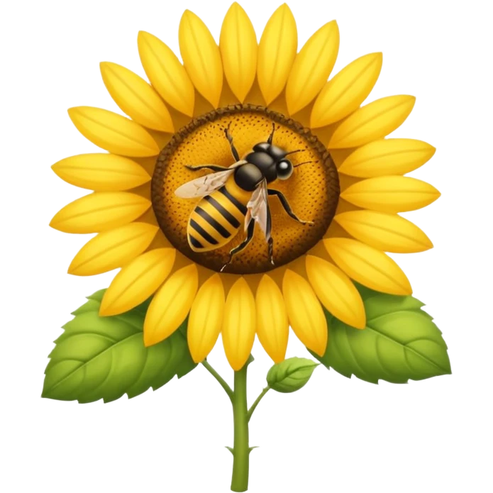  girasol y una aveja grande emoji