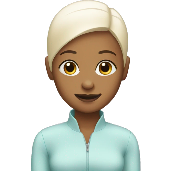 Girl bald with beard emoji