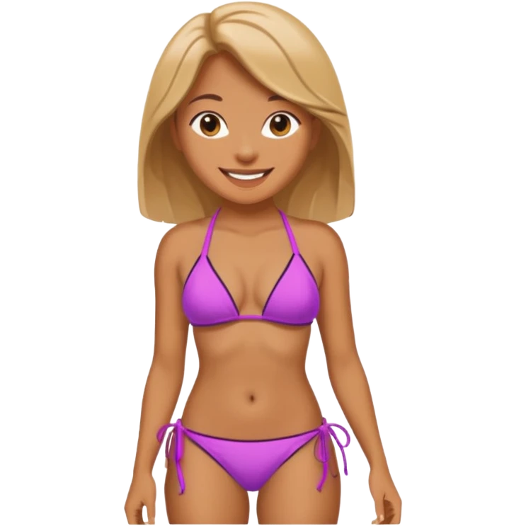 a woman with bikini emoji