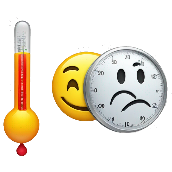 A smiley face with a thermometer above it emoji