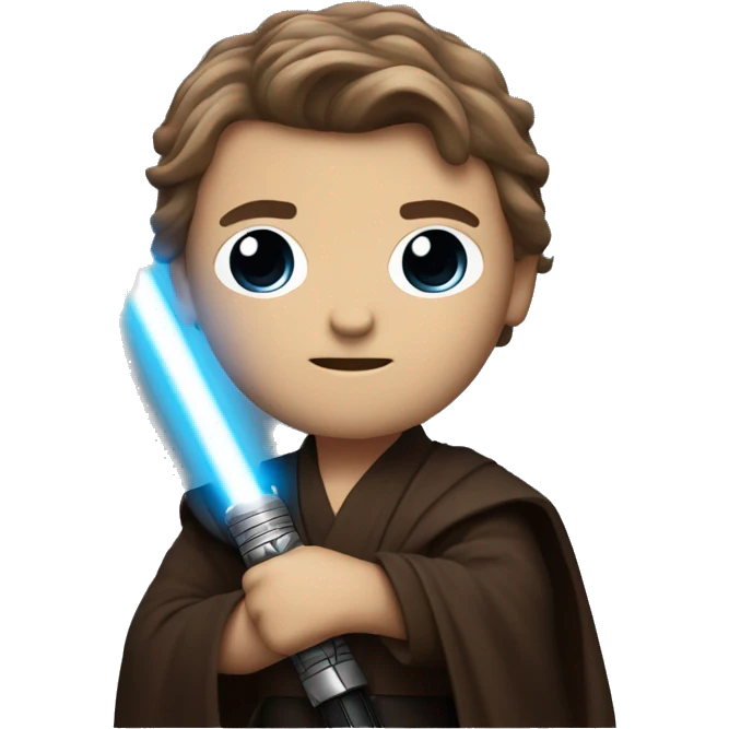anakin skywalker from star ars with a ble lightsaber and ight ud color emoji