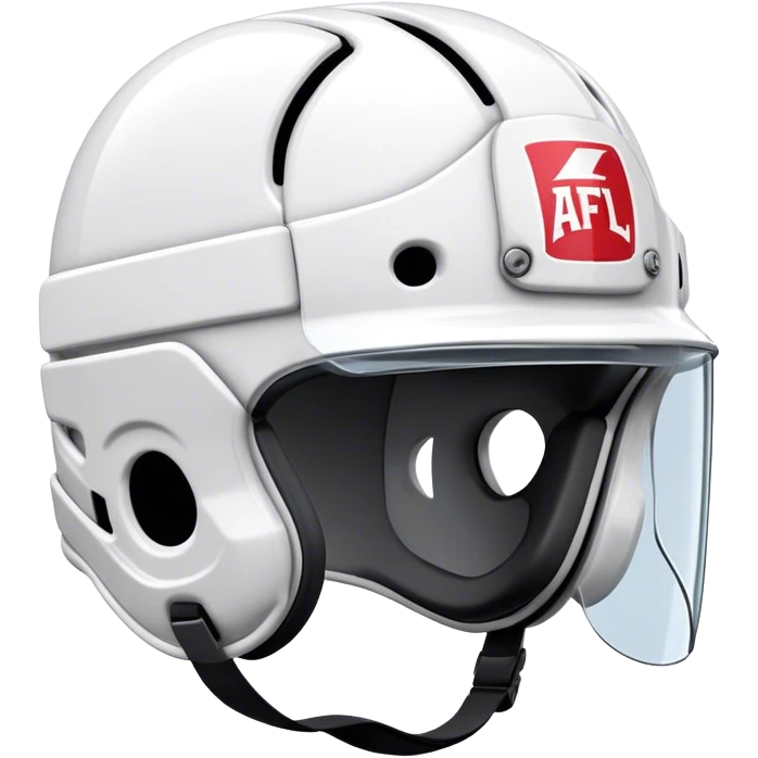 Cinematic Realistic image of AFL headgear featuring detailed cushioning and protective design elements, rendered with dynamic reflections on synthetic materials and set against a blurred action-packed background emoji