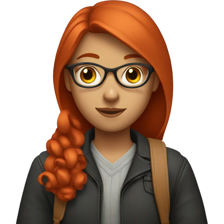 red head student wearing a purse emoji