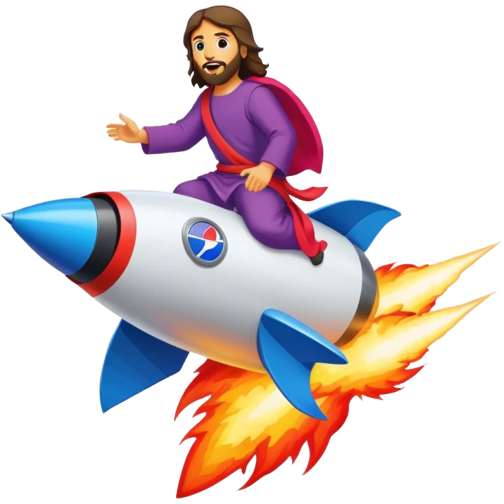 jesus riding a rocket france black boom!  emoji