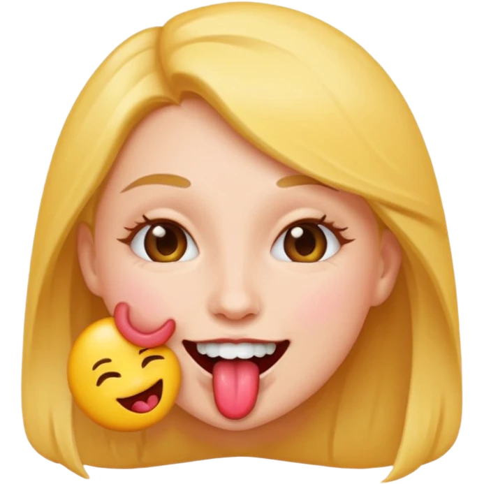 Emoji licking womans breast emoji