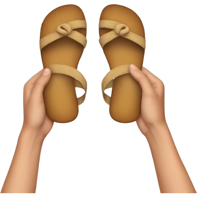 hand holding a sandal emoji