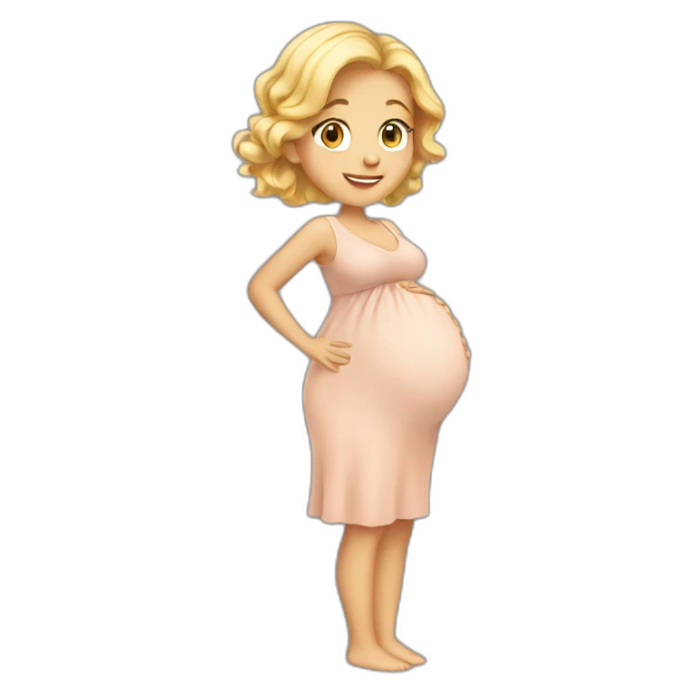 adorable pregnant blond full body  emoji