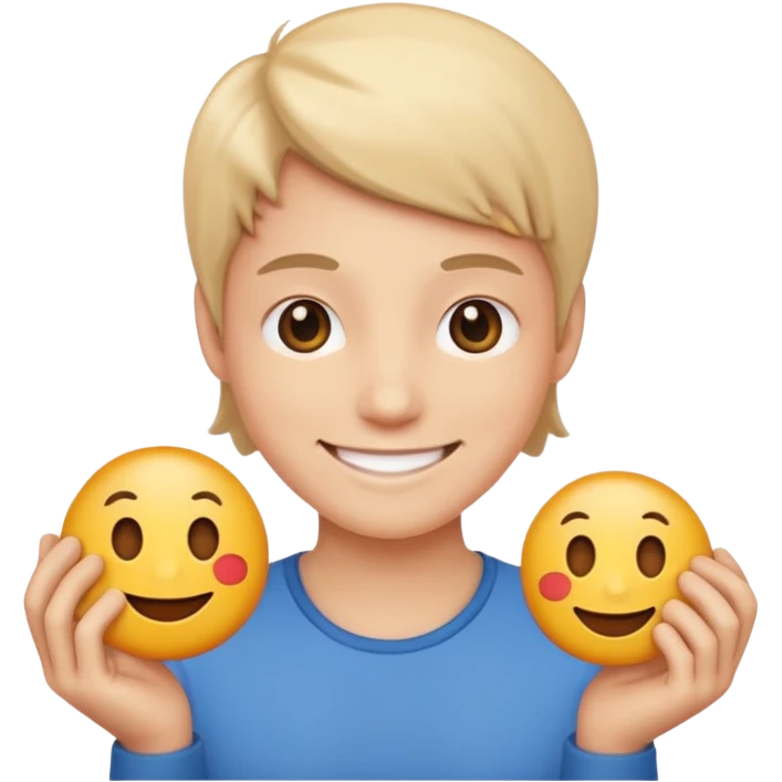 😔 who holds 😄 emoji