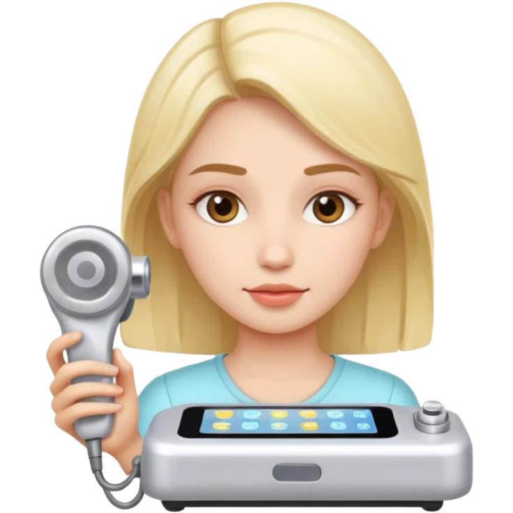 Girl using facial machine emoji