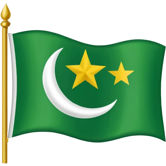 Flag of Kashmir it h crescent and star and of yellow, green and white colours  emoji