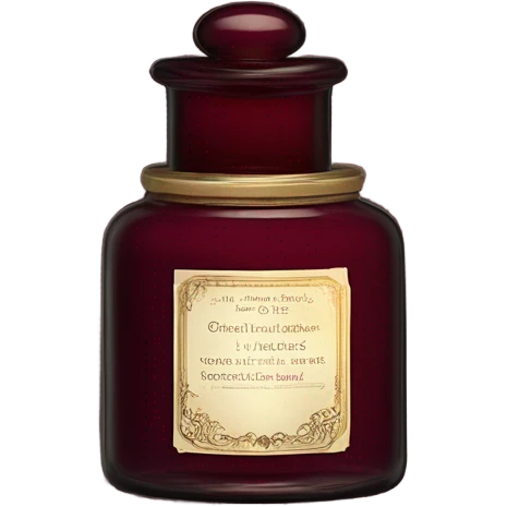 A burgundy monochrome aesthetic: a decorative candle, a glass jar, deep red pansies, and a vintage perfume bottle under dim light. emoji