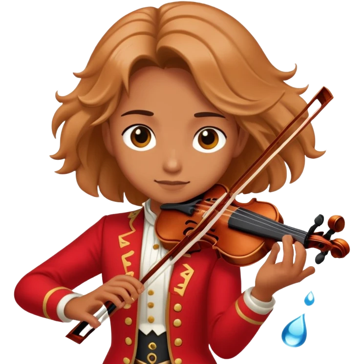 Epic war character from the future, water powers, loves violin, favourite color is red emoji