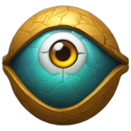 3d sphere with a cartoon Pillager skin texture with Eye of Horus emoji