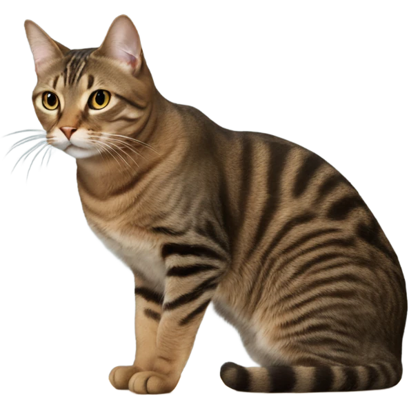 Brown tabby cat sitting on a table emoji