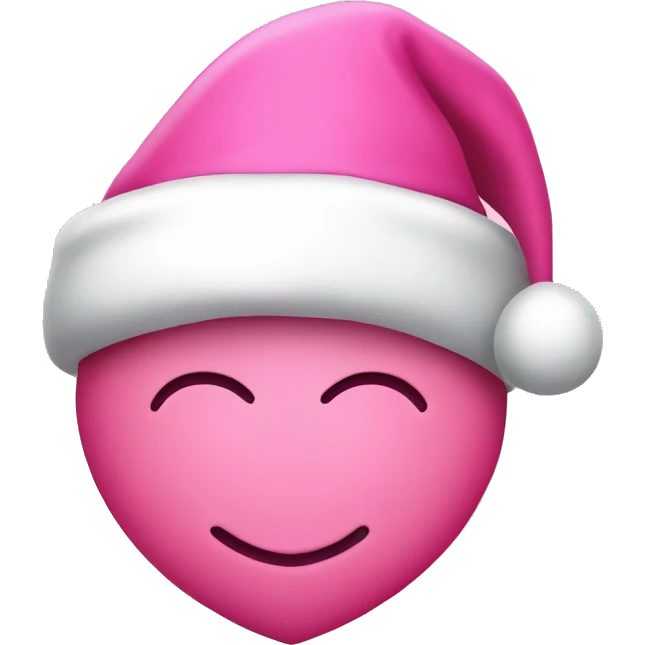 Pink heart with a pink santa hat emoji