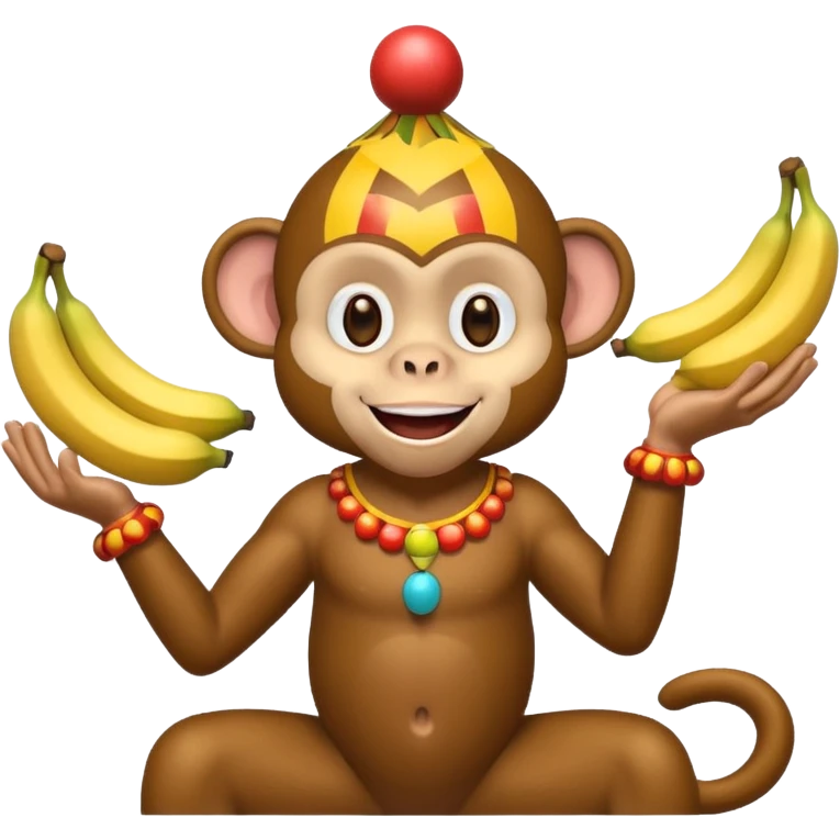 circus monkey juggling 2 bananas emoji