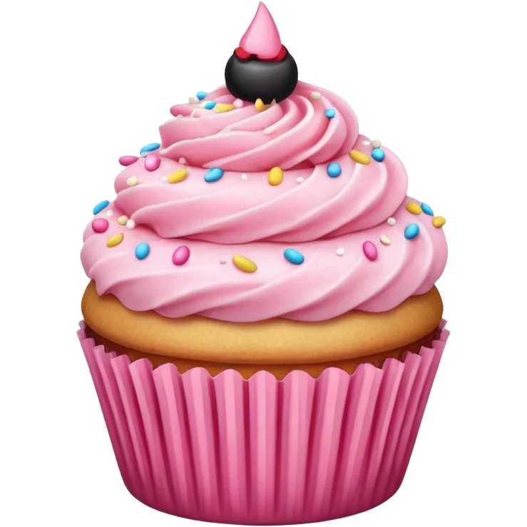 Cupcake with pink icing emoji