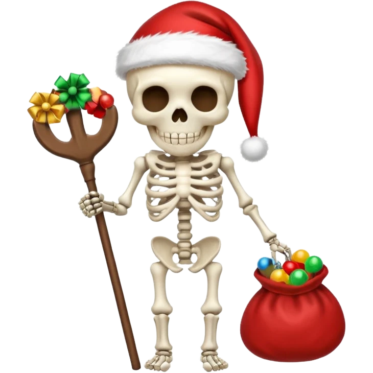 Skeleton death dressed as santa emoji