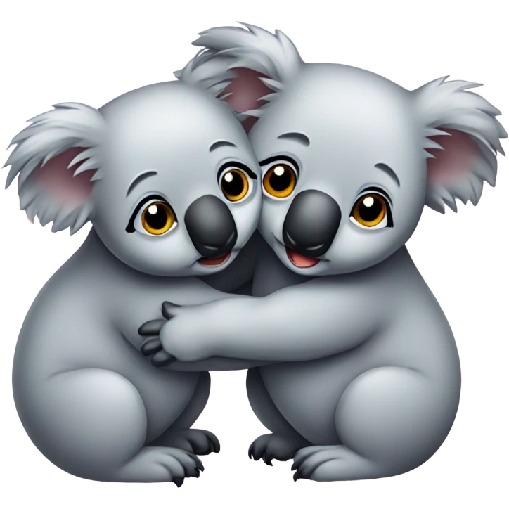 Cute koalas hugging each other emoji
