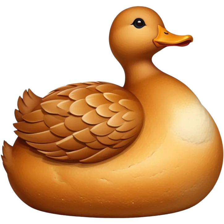 loaf of gluten bread in the shape of a duck, detailed bread texture emoji