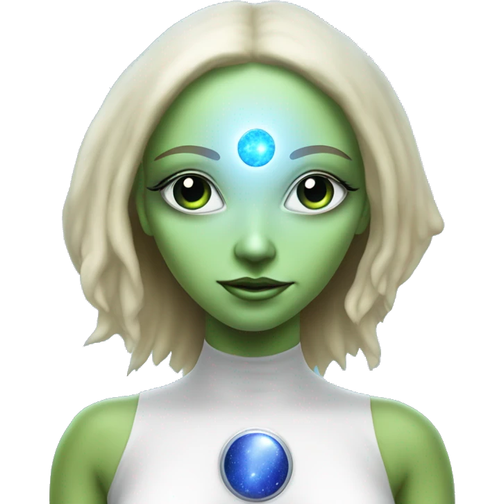 Pleiadian alien woman female third eye emoji
