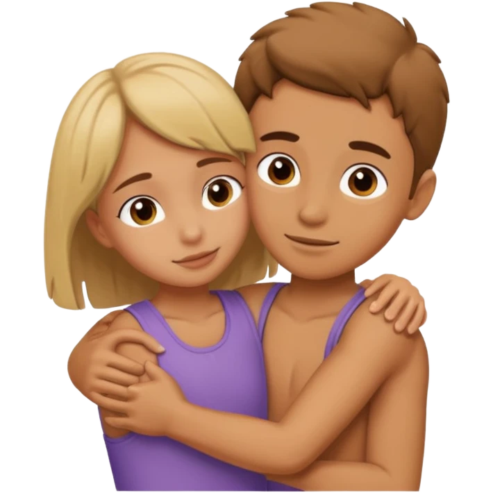 Quiero un chico moreno abrazando una chica morena  emoji
