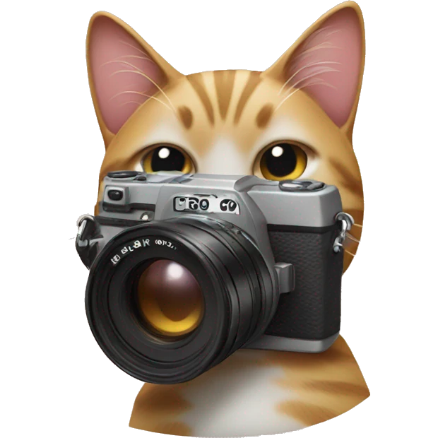 cat with a Photography camera emoji