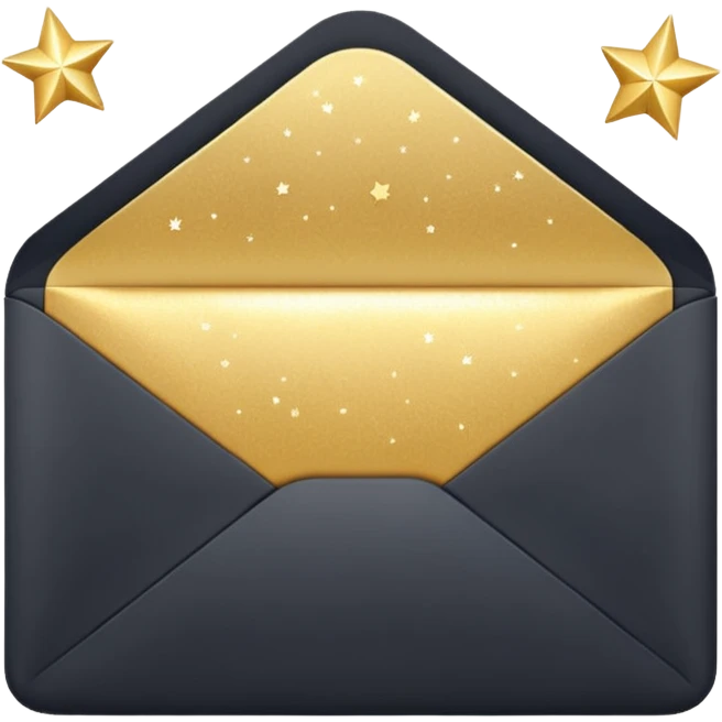closed envelope with stars in the upper right corner emoji