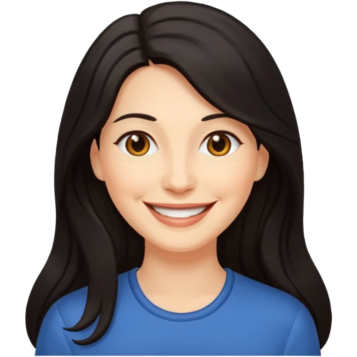 Mature woman with long dark hair emoji