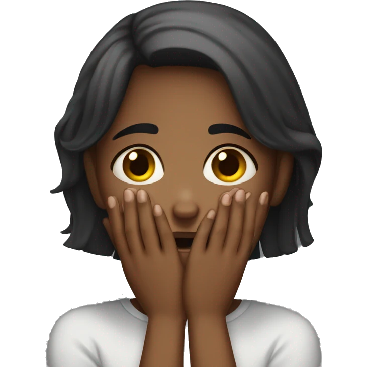 Crying girl with her hands to her face emoji