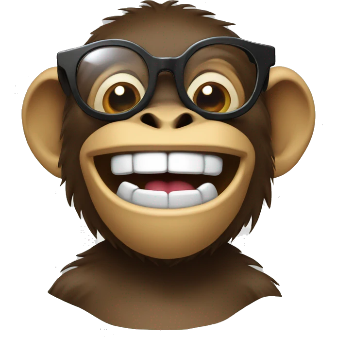 laughing monkey with funglassesy  emoji