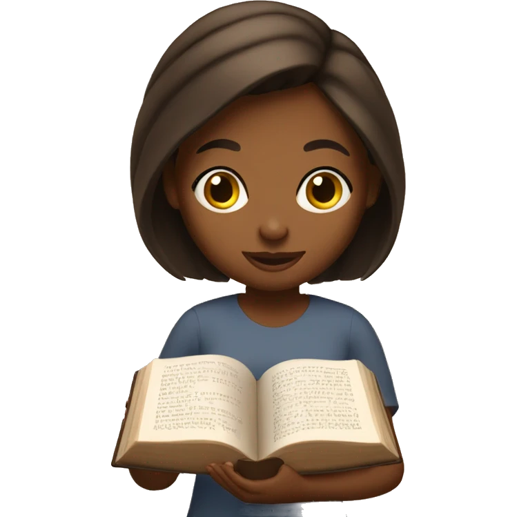 Brown girl reading bible emoji