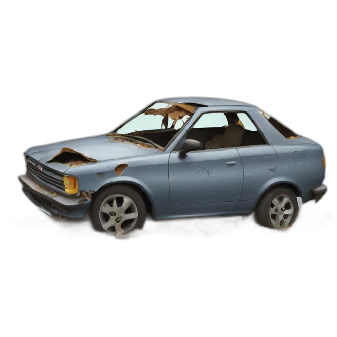 Wrecked car emoji