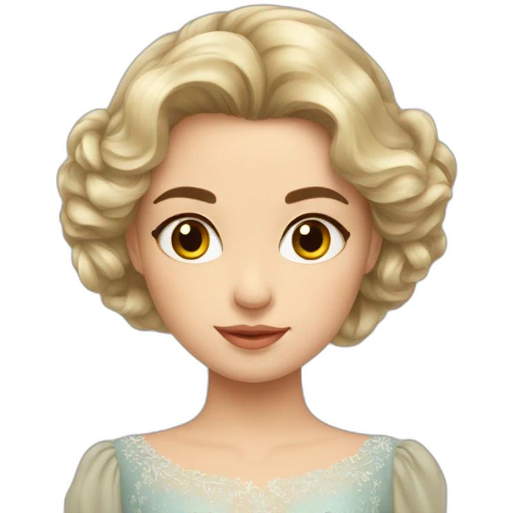 Beautiful russian girl with beautiful hair wearing middle dress emoji