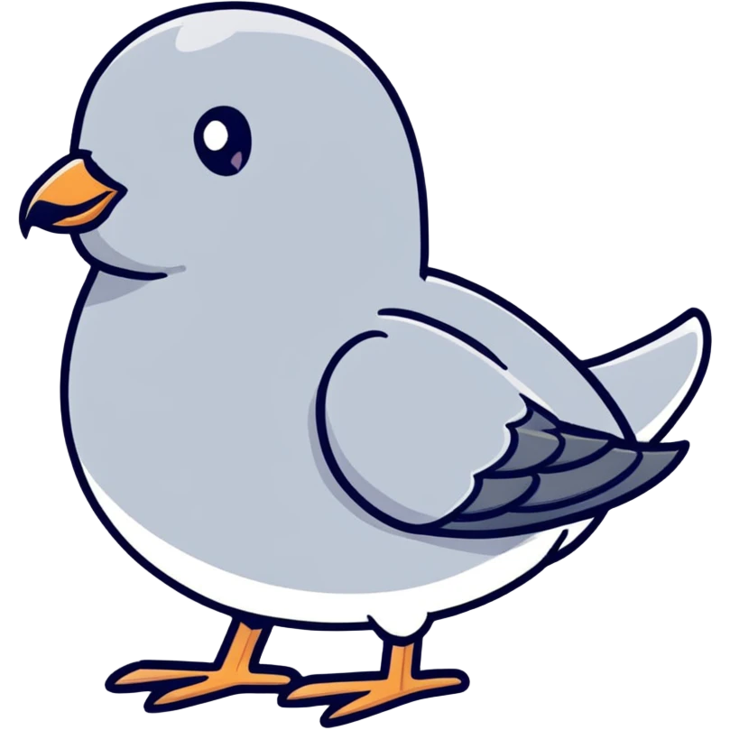 a gray dove bird, güvercin emoji
