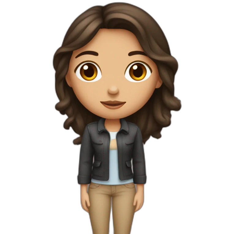 Fille brune avec une queue de cheval noire emoji