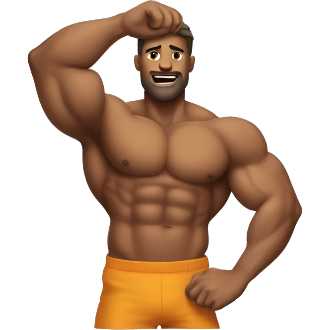 muscular man raising armpit emoji
