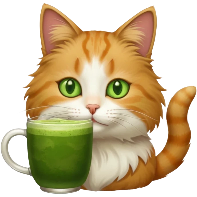 Cat drinking matcha emoji