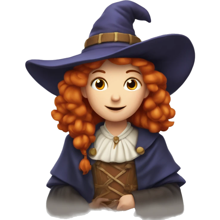 Sorcière mignonne rousse emoji