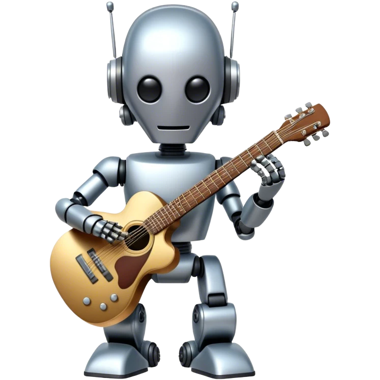 Robot playing guitar emoji