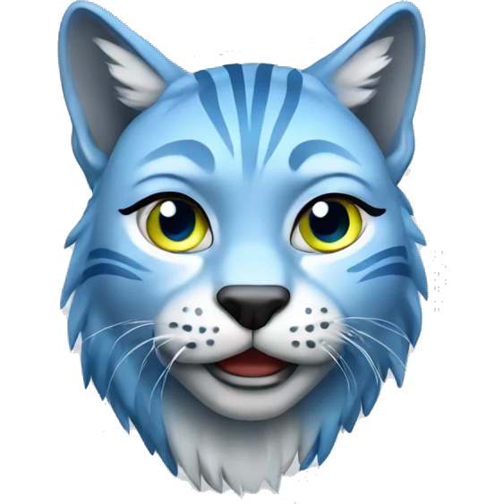 A blue lynx with a laptop emoji