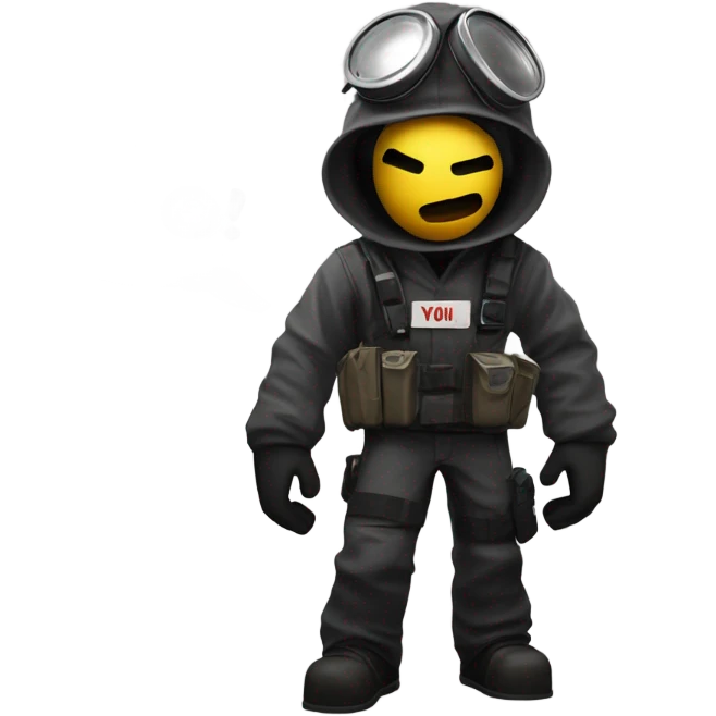 Roblox character Roblox doomsday style on Roblox doomsday saying do you are have stupid? emoji