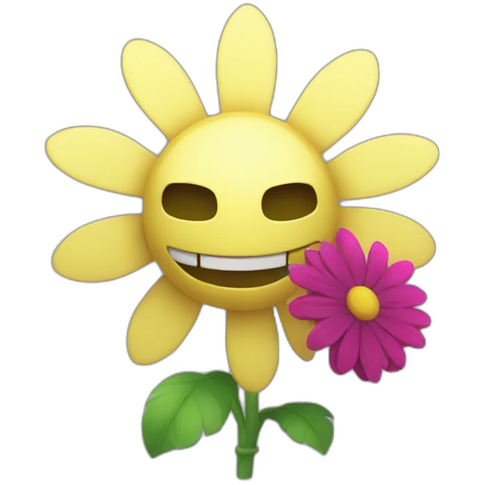 undertale flowey the flower with angry face emoji