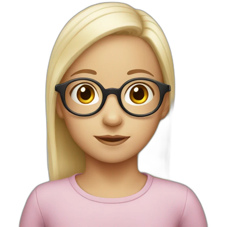 a little girl who wears glasses and is bald emoji