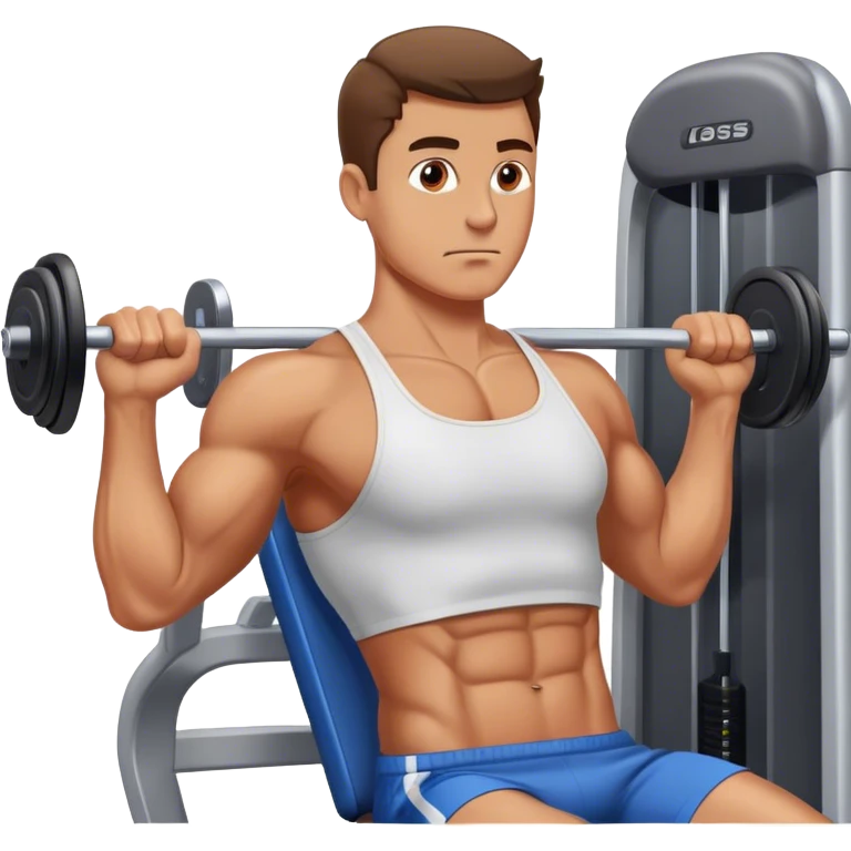 guy doing gym machine tricep exercise emoji