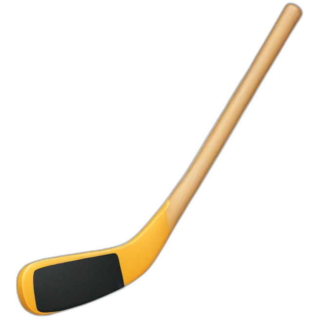 A hockeystick with a smile emoji