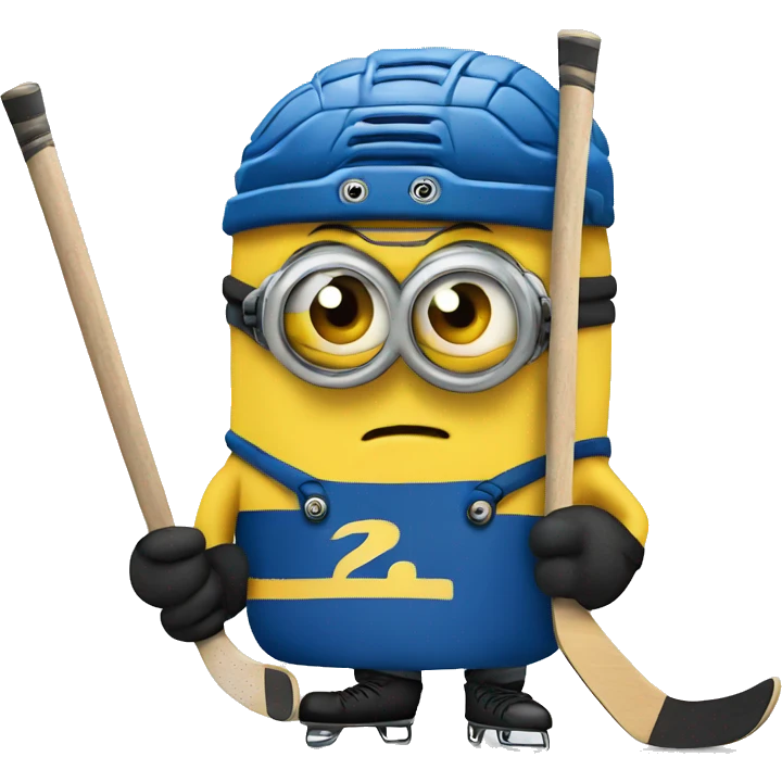 Minion playing hockey emoji