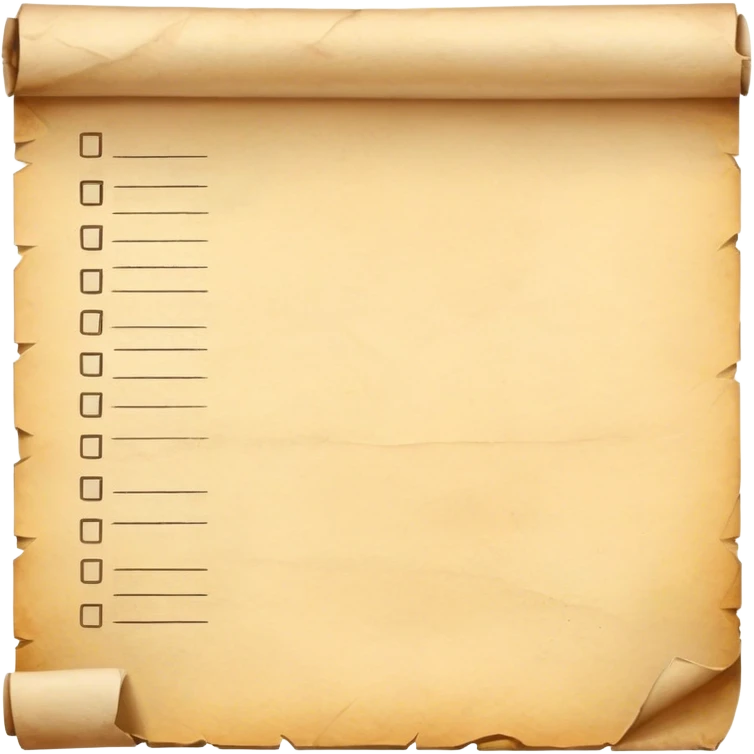 old handrolled paper list emoji